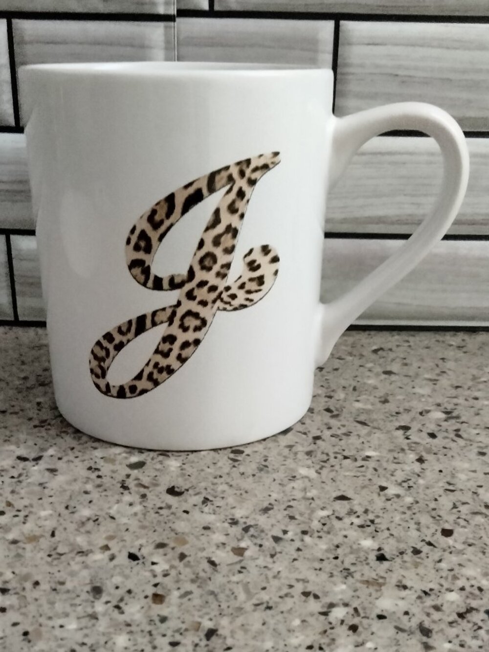 Jodi Petri Leopard Print Initial J Mug